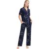 imageWiWi Viscose from Bamboo Pajamas Set for Women Soft Button Down Sleepwear Pj Lightweight Lounge Sets Loungewear SXXLBnavy Stars