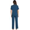imageWiWi Viscose from Bamboo Pajamas Set for Women Soft Button Down Sleepwear Pj Lightweight Lounge Sets Loungewear SXXLBpeacock Blue