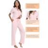 imageWiWi Viscose from Bamboo Pajamas Set for Women Soft Button Down Sleepwear Pj Lightweight Lounge Sets Loungewear SXXLBpink