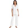 imageWiWi Viscose from Bamboo Pajamas Set for Women Soft Button Down Sleepwear Pj Lightweight Lounge Sets Loungewear SXXLBpure White