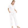 imageWiWi Viscose from Bamboo Pajamas Set for Women Soft Button Down Sleepwear Pj Lightweight Lounge Sets Loungewear SXXLBwhite Stars