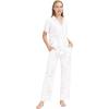 imageWiWi Viscose from Bamboo Pajamas Set for Women Soft Button Down Sleepwear Pj Lightweight Lounge Sets Loungewear SXXLBwhite Stars