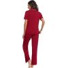 imageWiWi Viscose from Bamboo Pajamas Set for Women Soft Button Down Sleepwear Pj Lightweight Lounge Sets Loungewear SXXLBwine Red