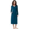 imageWiWi Nightgowns for Women Soft Sleepwear Long Sleeve Nightshirts Pajamas Gown Viscose from Bamboo Sleepwear SXXLApeacock Blue