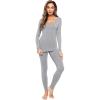 imageWiWi Soft Underwear for Women Thermal Long Johns Sets Super Warm Base Layer Top Pants Pajamas Set Viscose from Bamboo S3XAheather Grey
