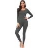 imageWiWi Soft Underwear for Women Thermal Long Johns Sets Super Warm Base Layer Top Pants Pajamas Set Viscose from Bamboo S3XAiron Grey