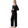 imageWiWi Maternity Nursing Pajama Set 2 Piece Bamboo Viscose Breastfeeding Pajamas Womens Pregnancy Sleepwear SXXLBlack