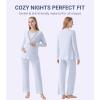 imageWiWi Maternity Nursing Pajama Set 2 Piece Bamboo Viscose Breastfeeding Pajamas Womens Pregnancy Sleepwear SXXLCream Blue
