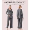 imageWiWi Maternity Nursing Pajama Set 2 Piece Bamboo Viscose Breastfeeding Pajamas Womens Pregnancy Sleepwear SXXLDark Heather Grey