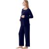 imageWiWi Maternity Nursing Pajama Set 2 Piece Bamboo Viscose Breastfeeding Pajamas Womens Pregnancy Sleepwear SXXLNavy