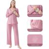imageWiWi Maternity Nursing Pajama Set 2 Piece Bamboo Viscose Breastfeeding Pajamas Womens Pregnancy Sleepwear SXXLPurple Powder
