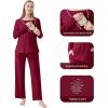 imageWiWi Maternity Nursing Pajama Set 2 Piece Bamboo Viscose Breastfeeding Pajamas Womens Pregnancy Sleepwear SXXLWine