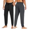 imageWiWi Mens Bamboo Viscose Pajama Jogger Pants 1 or 2 Pack Open Fly Lounge Bottoms Sleep Long Pj Joggers Sweatpant SXXLBblackCharcoal