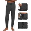 imageWiWi Mens Bamboo Viscose Pajama Jogger Pants 1 or 2 Pack Open Fly Lounge Bottoms Sleep Long Pj Joggers Sweatpant SXXLBcharcoal HeatherBlue Depth