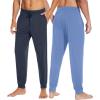 imageWiWi Mens Bamboo Viscose Pajama Jogger Pants 1 or 2 Pack Open Fly Lounge Bottoms Sleep Long Pj Joggers Sweatpant SXXLBmidnight BlueFog Blue