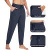 imageWiWi Mens Bamboo Viscose Pajama Jogger Pants 1 or 2 Pack Open Fly Lounge Bottoms Sleep Long Pj Joggers Sweatpant SXXLBmidnight BlueFog Blue