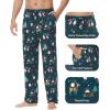 imageWiWi Mens Bamboo Viscose Pajama Pants Soft Lounge Bottoms Knit Big and Long Sweatpants Lightweight Sleep Pant Drawstring S4XAchristmas Elk on Green