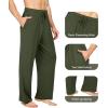 imageWiWi Mens Bamboo Viscose Pajama Pants Soft Lounge Bottoms Knit Big and Long Sweatpants Lightweight Sleep Pant Drawstring S4XAdark Fence Green