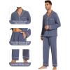 imageWiWi Mens Pajama Set Soft Sleepwear Button Down Pajamas Sets Classic Notch Collar Loungewear Viscose from Bamboo Pjs SXXLAblue