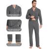 imageWiWi Mens Pajama Set Soft Sleepwear Button Down Pajamas Sets Classic Notch Collar Loungewear Viscose from Bamboo Pjs SXXLAdark Heather Grey