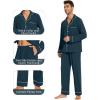 imageWiWi Mens Pajama Set Soft Sleepwear Button Down Pajamas Sets Classic Notch Collar Loungewear Viscose from Bamboo Pjs SXXLAdeep Teal