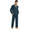imageWiWi Mens Pajama Set Soft Sleepwear Button Down Pajamas Sets Classic Notch Collar Loungewear Viscose from Bamboo Pjs SXXLAdeep Teal