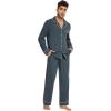 imageWiWi Mens Pajama Set Soft Sleepwear Button Down Pajamas Sets Classic Notch Collar Loungewear Viscose from Bamboo Pjs SXXLAgrayish Blue