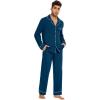 imageWiWi Mens Pajama Set Soft Sleepwear Button Down Pajamas Sets Classic Notch Collar Loungewear Viscose from Bamboo Pjs SXXLAink Blue