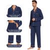 imageWiWi Mens Pajama Set Soft Sleepwear Button Down Pajamas Sets Classic Notch Collar Loungewear Viscose from Bamboo Pjs SXXLAnavy
