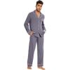 imageWiWi Mens Pajama Set Soft Sleepwear Button Down Pajamas Sets Classic Notch Collar Loungewear Viscose from Bamboo Pjs SXXLApurplish Grey