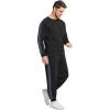 imageWiWi Mens Tracksuit Set Soft Breathable 2 Piece Jogger Outfit Modal Cotton Pullover Jogging Sweatsuits SXXLBlack