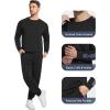 imageWiWi Mens Tracksuit Set Soft Breathable 2 Piece Jogger Outfit Modal Cotton Pullover Jogging Sweatsuits SXXLBlack