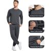imageWiWi Mens Tracksuit Set Soft Breathable 2 Piece Jogger Outfit Modal Cotton Pullover Jogging Sweatsuits SXXLDeep Grey