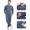 imageWiWi Mens Tracksuit Set Soft Breathable 2 Piece Jogger Outfit Modal Cotton Pullover Jogging Sweatsuits SXXLIndigo Grey