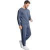 imageWiWi Mens Tracksuit Set Soft Breathable 2 Piece Jogger Outfit Modal Cotton Pullover Jogging Sweatsuits SXXLIndigo Grey