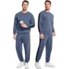 imageWiWi Mens Tracksuit Set Soft Breathable 2 Piece Jogger Outfit Modal Cotton Pullover Jogging Sweatsuits SXXLIndigo Grey
