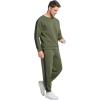 imageWiWi Mens Tracksuit Set Soft Breathable 2 Piece Jogger Outfit Modal Cotton Pullover Jogging Sweatsuits SXXLOlive Green