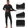 imageWiWi Thermal Underwear for Men Bamboo Viscose Long Johns Set Soft Warm Base Layer Lightweight Top and Bottom Sets SXXLBblack