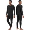 imageWiWi Thermal Underwear for Men Bamboo Viscose Long Johns Set Soft Warm Base Layer Lightweight Top and Bottom Sets SXXLBblack