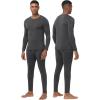 imageWiWi Thermal Underwear for Men Bamboo Viscose Long Johns Set Soft Warm Base Layer Lightweight Top and Bottom Sets SXXLBcharcoal Heather