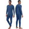 imageWiWi Thermal Underwear for Men Bamboo Viscose Long Johns Set Soft Warm Base Layer Lightweight Top and Bottom Sets SXXLBdark Blue