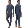 imageWiWi Thermal Underwear for Men Bamboo Viscose Long Johns Set Soft Warm Base Layer Lightweight Top and Bottom Sets SXXLBmidnight Blue