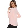 imageWiWi Womens Long Sleeve Tops Casual Viscose from Bamboo Loungewear Crew Neck Tunic Tops Soft Women Shirt SXXLApale Pink
