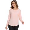 imageWiWi Womens Long Sleeve Tops Casual Viscose from Bamboo Loungewear Crew Neck Tunic Tops Soft Women Shirt SXXLApale Pink