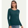 imageWiWi Womens Long Sleeve Tops Casual Viscose from Bamboo Loungewear Crew Neck Tunic Tops Soft Women Shirt SXXLBdeep Teal