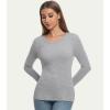 imageWiWi Womens Long Sleeve Tops Casual Viscose from Bamboo Loungewear Crew Neck Tunic Tops Soft Women Shirt SXXLBheather Grey