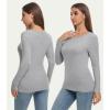 imageWiWi Womens Long Sleeve Tops Casual Viscose from Bamboo Loungewear Crew Neck Tunic Tops Soft Women Shirt SXXLBheather Grey