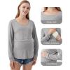 imageWiWi Womens Maternity Pajamas Top Viscose from Bamboo Pjs for Breastfeeding Long Sleeve Nursing Loungewear Pajamas SXXLHeather Grey