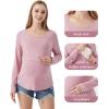 imageWiWi Womens Maternity Pajamas Top Viscose from Bamboo Pjs for Breastfeeding Long Sleeve Nursing Loungewear Pajamas SXXLMauve Pink