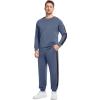 imageWiWi Mens Tracksuit Set Soft Breathable 2 Piece Jogger Outfit Modal Cotton Pullover Jogging Sweatsuits SXXLIndigo Grey